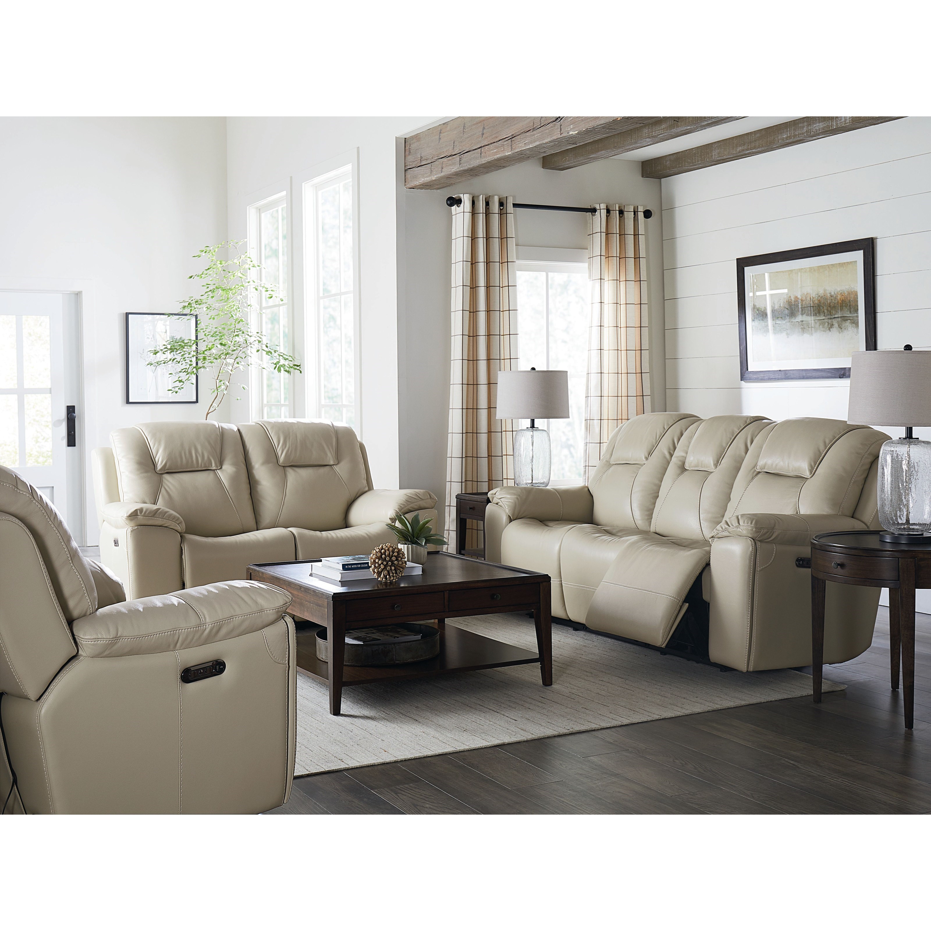 Bassett Club Level Chandler 3739 P62L Casual Reclining Sofa with Cup Holders Wayside Furniture Mattress Reclining Sofas